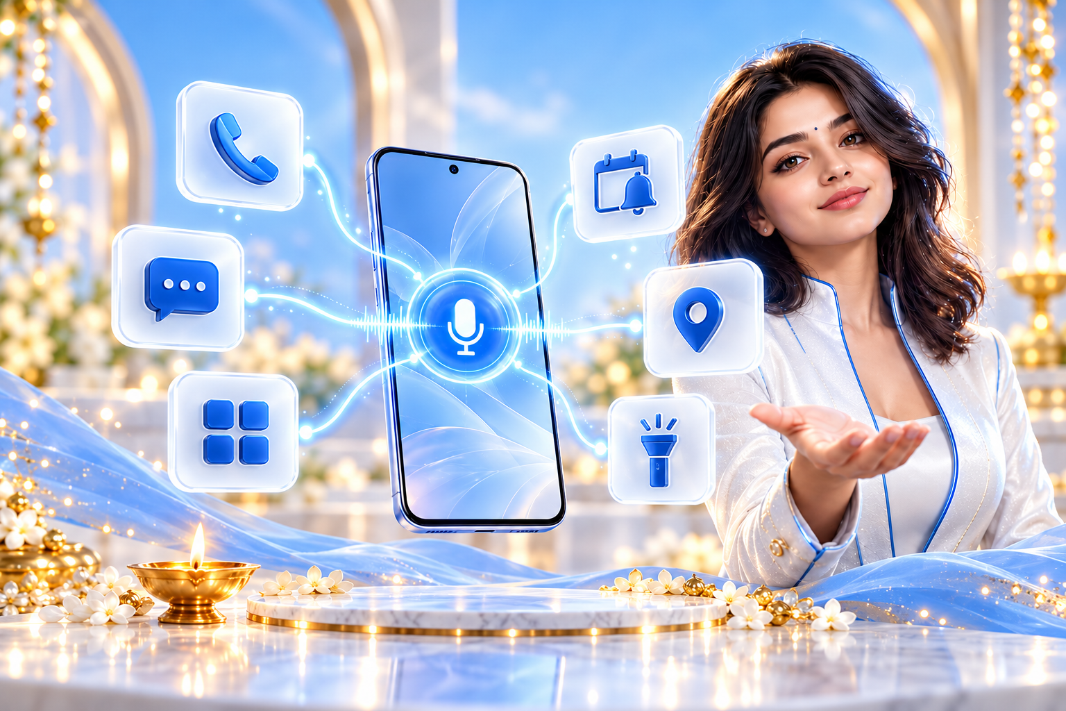 Amreeta Pro hands-free phone actions screen